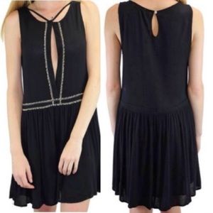 Relished Black Dress W/ Silver & Gold Detail